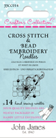 Craft Collection Cross stitch & Bead Emb, Pack of 14 needles