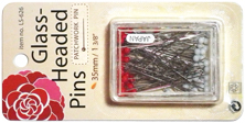 Red & White Glass Headed Pins